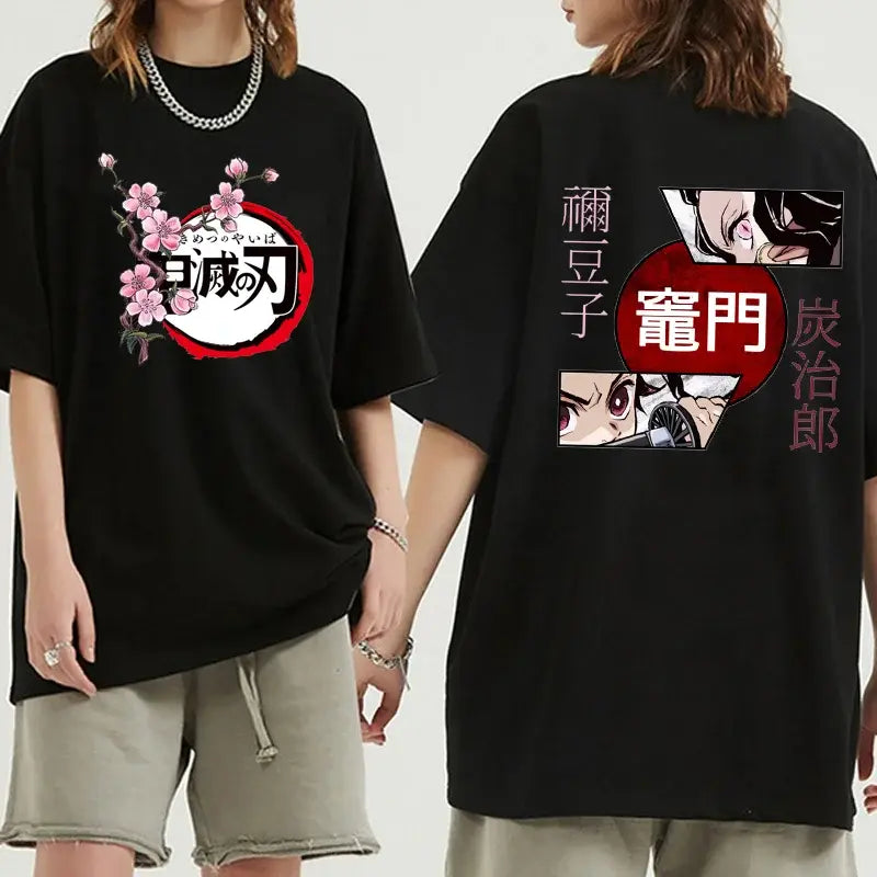 T-Shirt Oversized Nezuko & Tanjiro Kamado Demon Slayer
