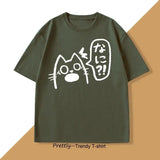 T-shirt Unisexe Anime Cat Drink