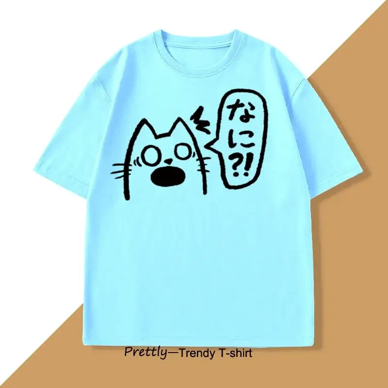 T-shirt Unisexe Anime Cat Drink