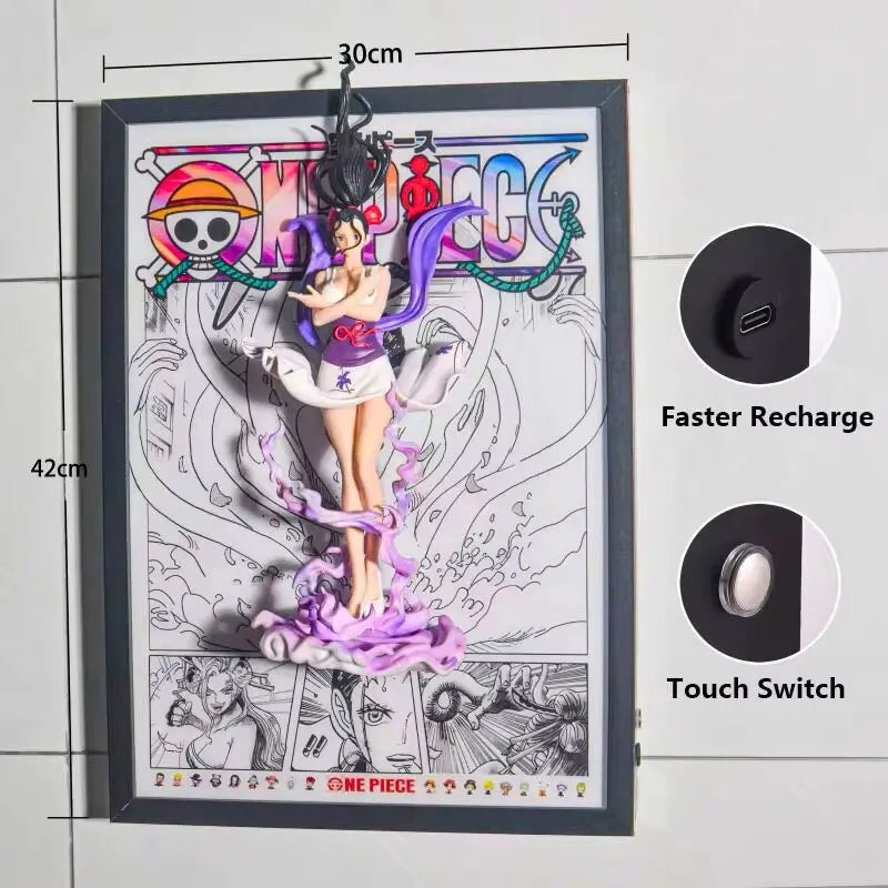 Tableau 3D Led One Piece avec Figurine Nico Robin Décoration One Piece