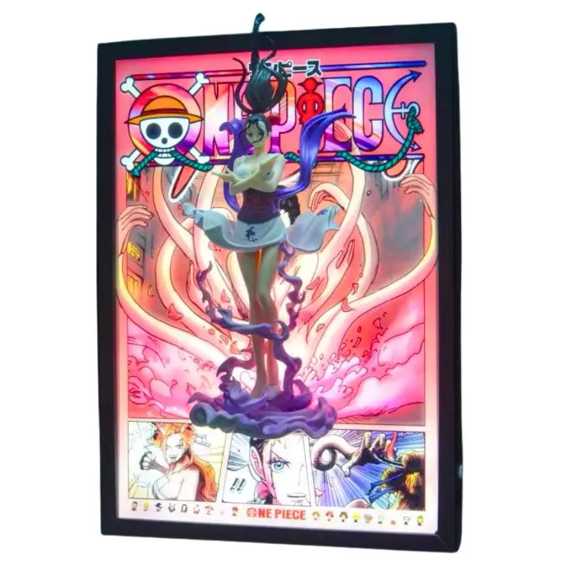 Tableau 3D Led One Piece avec Figurine Nico Robin Décoration One Piece