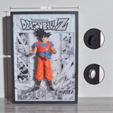 Tableau 3D Led avec figurine Goku Décoration Dragon Ball Z