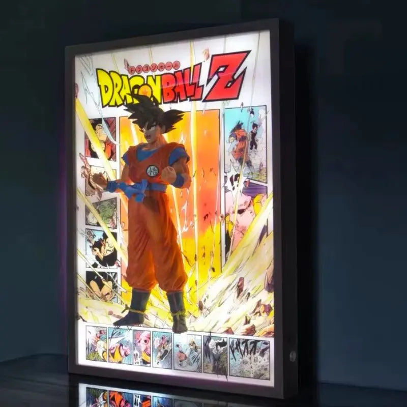 Tableau 3D Led avec figurine Goku Décoration Dragon Ball Z