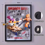 Tableau 3D Led avec figurine Goku vs Super Buu Décoration Dragon Ball Z