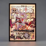 Tableau 3D Led avec Figurine Luffy Gear 5 Décoration One Piece