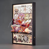 Tableau 3D Led avec Figurine Luffy Gear 5 Décoration One Piece