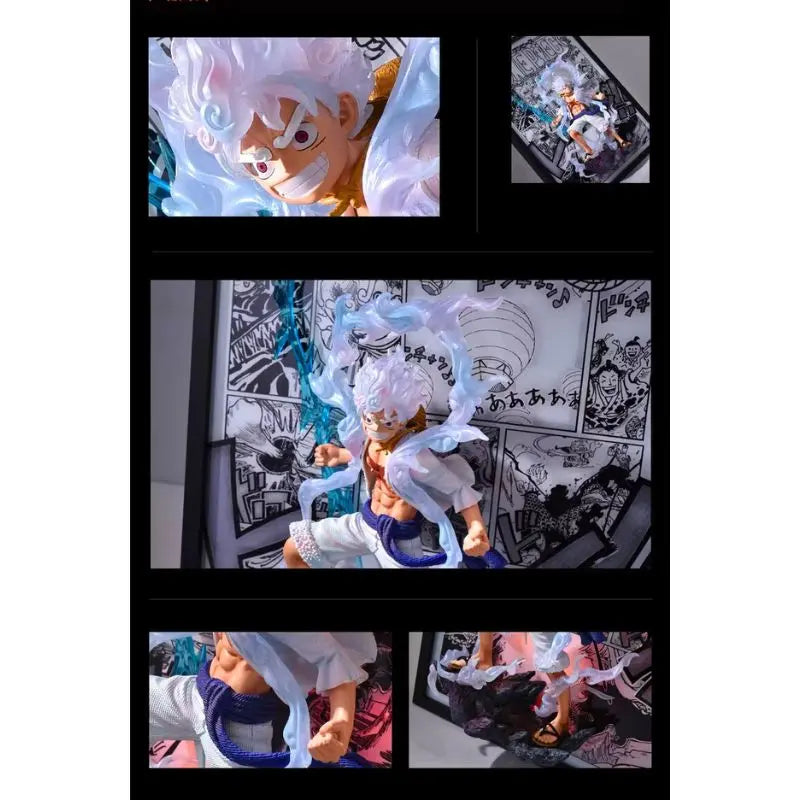 Tableau 3D Led avec Figurine Luffy Gear 5 Décoration One Piece