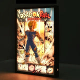 Tableau 3D Led avec Figurine Vegeta Super Saiyan Décoration Dragon Ball Z