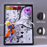 Tableau 3D Led DBZ avec Figurine Goku vs Freezer Décoration Dragon Ball Z