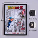 Tableau 3D Led DBZ avec figurine Vegetto vs Super Buu Décoration Dragon Ball Z