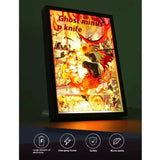 Tableau 3D Led Demon Slayer avec Figurine Rengoku Kyôjuro Décoration Demon Slayer