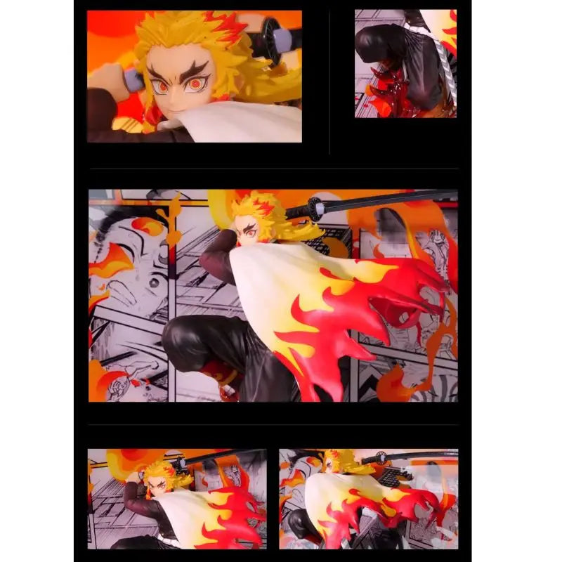 Tableau 3D Led Demon Slayer avec Figurine Rengoku Kyôjuro Décoration Demon Slayer