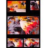Tableau 3D Led Demon Slayer avec Figurine Rengoku Kyôjuro Décoration Demon Slayer