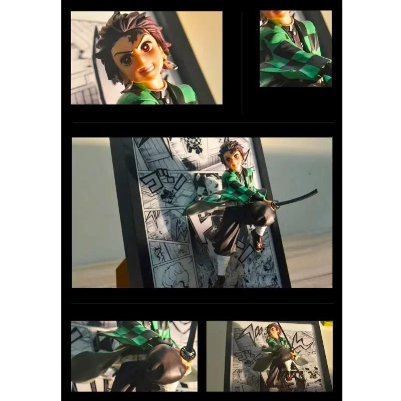 Tableau 3D Led Demon Slayer avec Figurine Tanjirô Kamado Décoration Demon Slayer