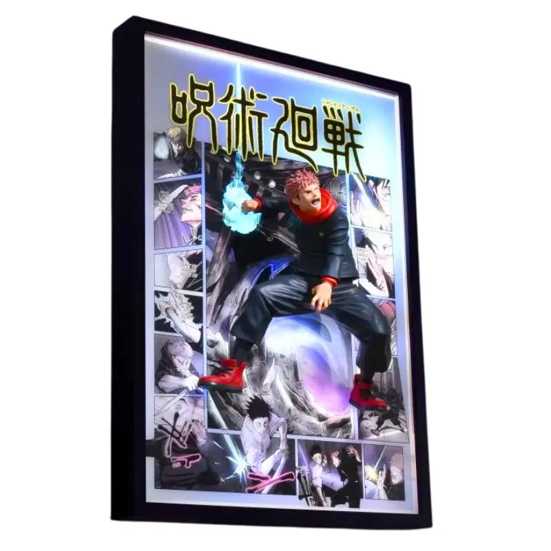 Jujutsu Kaisen 3D LED Wall Art with Yuji Itadori Figure, Jujutsu Kaisen Decoration