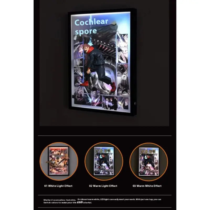 Jujutsu Kaisen 3D LED Wall Art with Yuji Itadori Figure, Jujutsu Kaisen Decoration