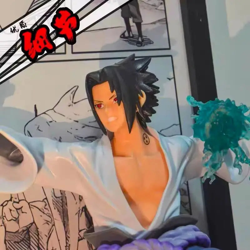 Tableau 3D Led Naruto Shippuden avec figurine Naruto vs Sasuke Vallée de la fin Décoration Naruto