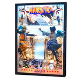 Tableau 3D Led Naruto Shippuden avec figurine Naruto vs Sasuke Vallée de la fin Décoration Naruto