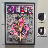 Tableau 3D Led One Piece avec Figurine Boa Hancock Décoration One Piece