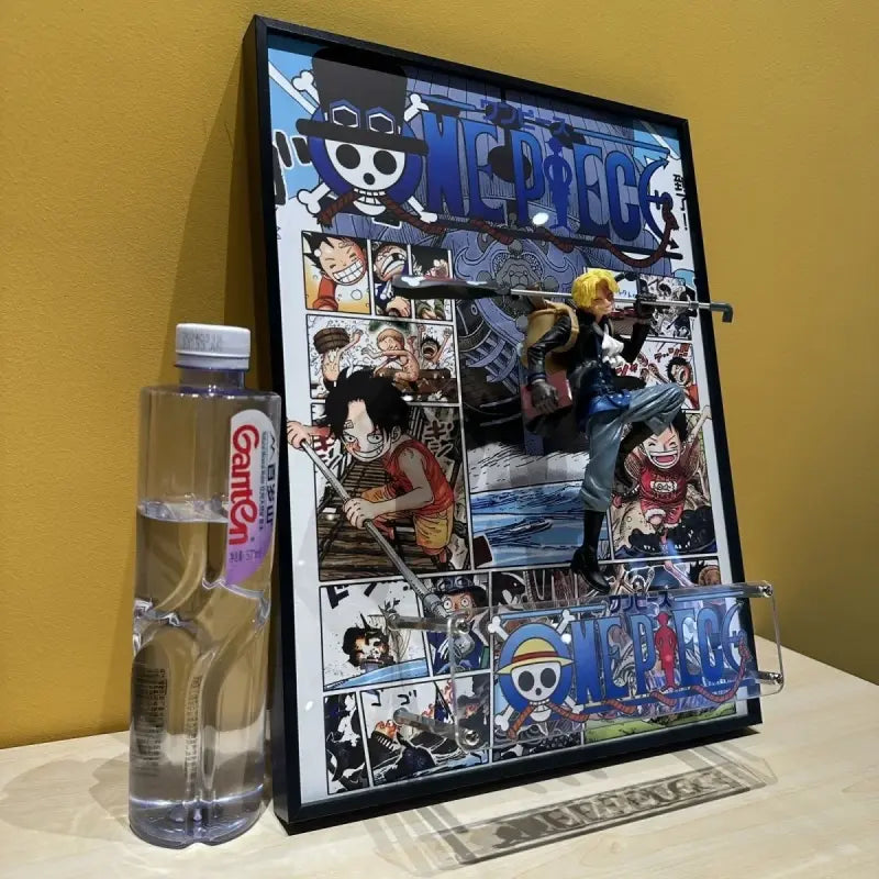 Tableau 3D Led One Piece avec Figurine Luffy, Ace & Sabo Décoration One Piece