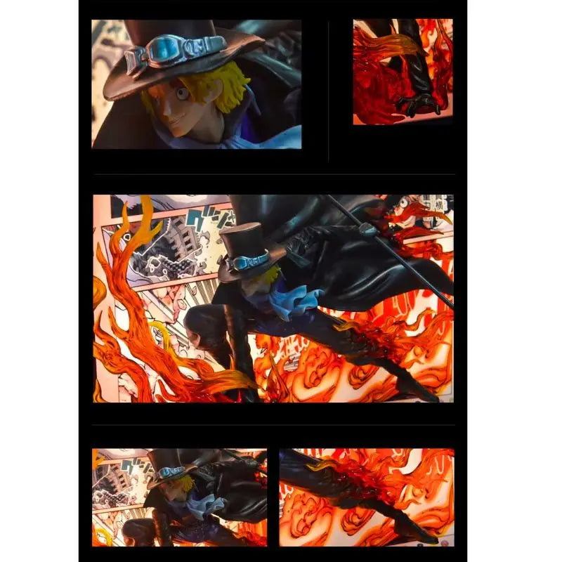 Tableau 3D Led One Piece avec Figurine Sabo Décoration One Piece
