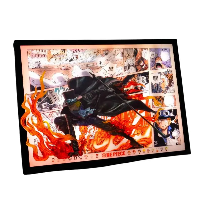 Tableau 3D Led One Piece avec Figurine Sabo Décoration One Piece