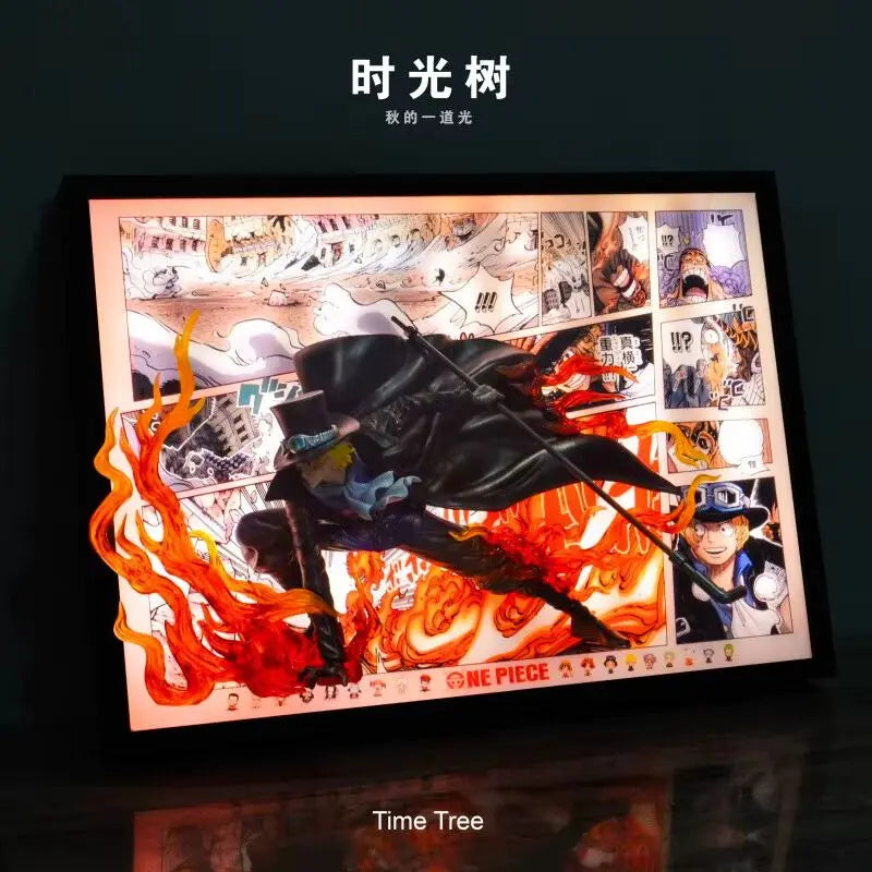 Tableau 3D Led One Piece avec Figurine Sabo Décoration One Piece