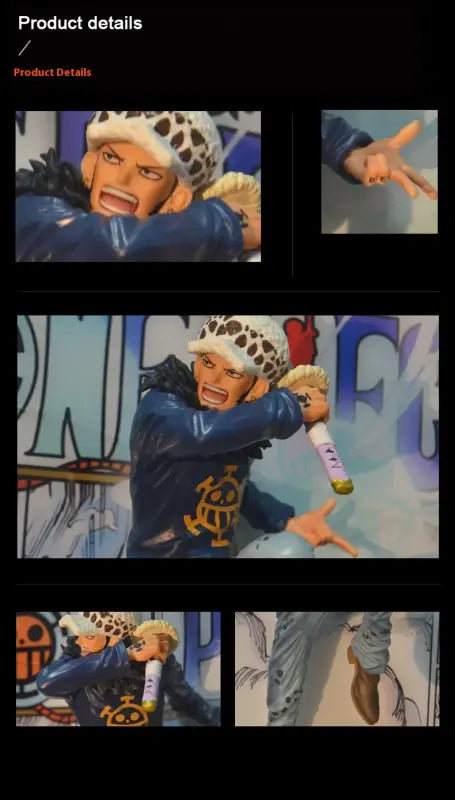Tableau 3D Led One Piece avec Figurine Trafalgar Law Décoration One Piece