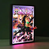 Tableau 3D One Piece avec Figurine Roronoa Zoro Décoration One Piece