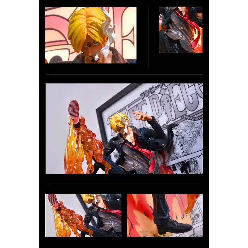 Tableau Led 3D One Piece avec Figurine Sanji Décoration One Piece