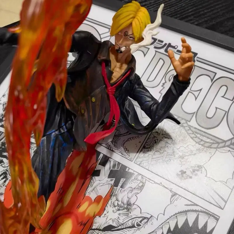 Tableau Led 3D One Piece avec Figurine Sanji Décoration One Piece