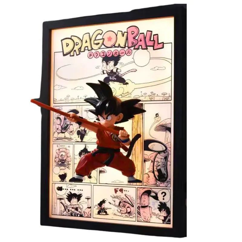 Tableau Led Dragon Ball avec figurine Goku enfant Décoration Canvas Dragon Ball