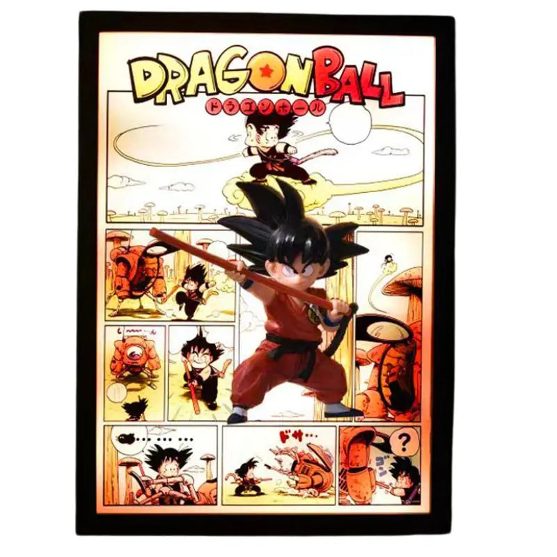 Tableau Led Dragon Ball avec figurine Goku enfant Décoration Canvas Dragon Ball