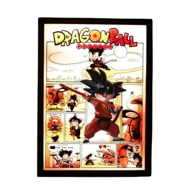 Tableau Led Dragon Ball avec figurine Goku enfant Décoration Canvas Dragon Ball