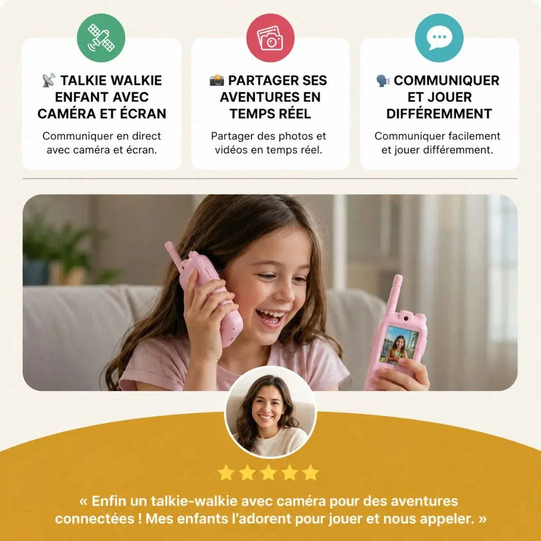 Talkie-Walkie Enfant Vidéo – Caméra & Écran