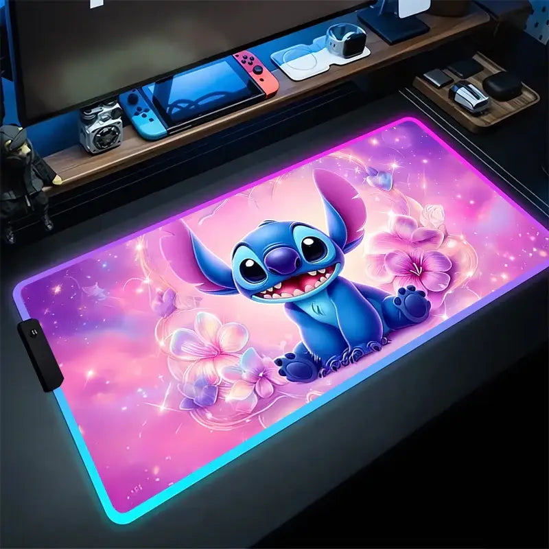 Tapis de souris LED RGB Stitch Floral