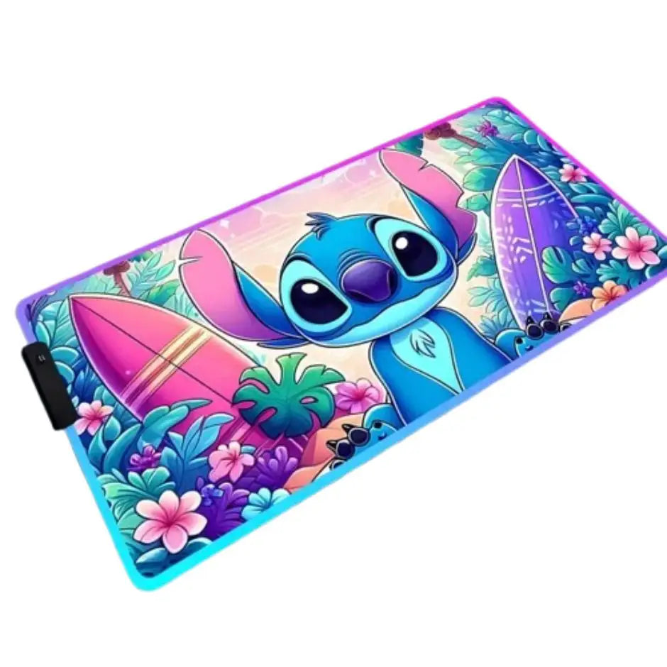 Tapis de souris LED RGB Stitch Plage Surf