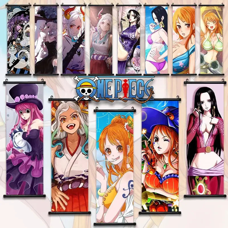Toile Canvas Déroulante Nami, Boa Hancock & Yamato One Piece