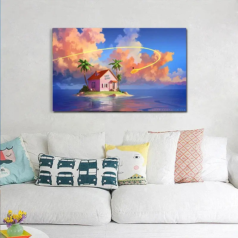 Toile Kame Sennin Déco Dragon Ball Z