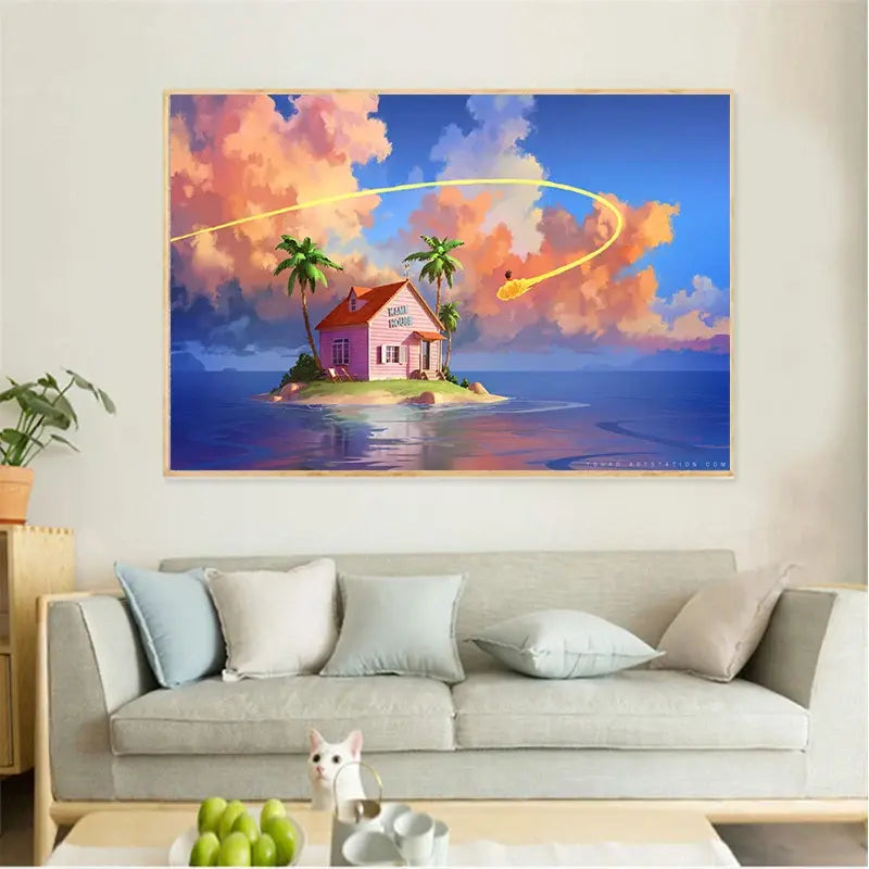 Toile Kame Sennin Déco Dragon Ball Z
