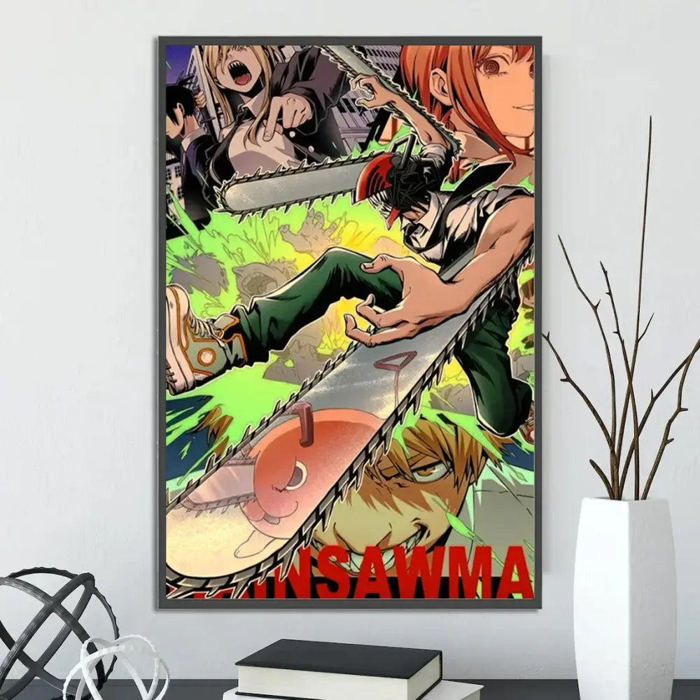 Toiles Chainsaw Man – Décoration Murale Autocollante