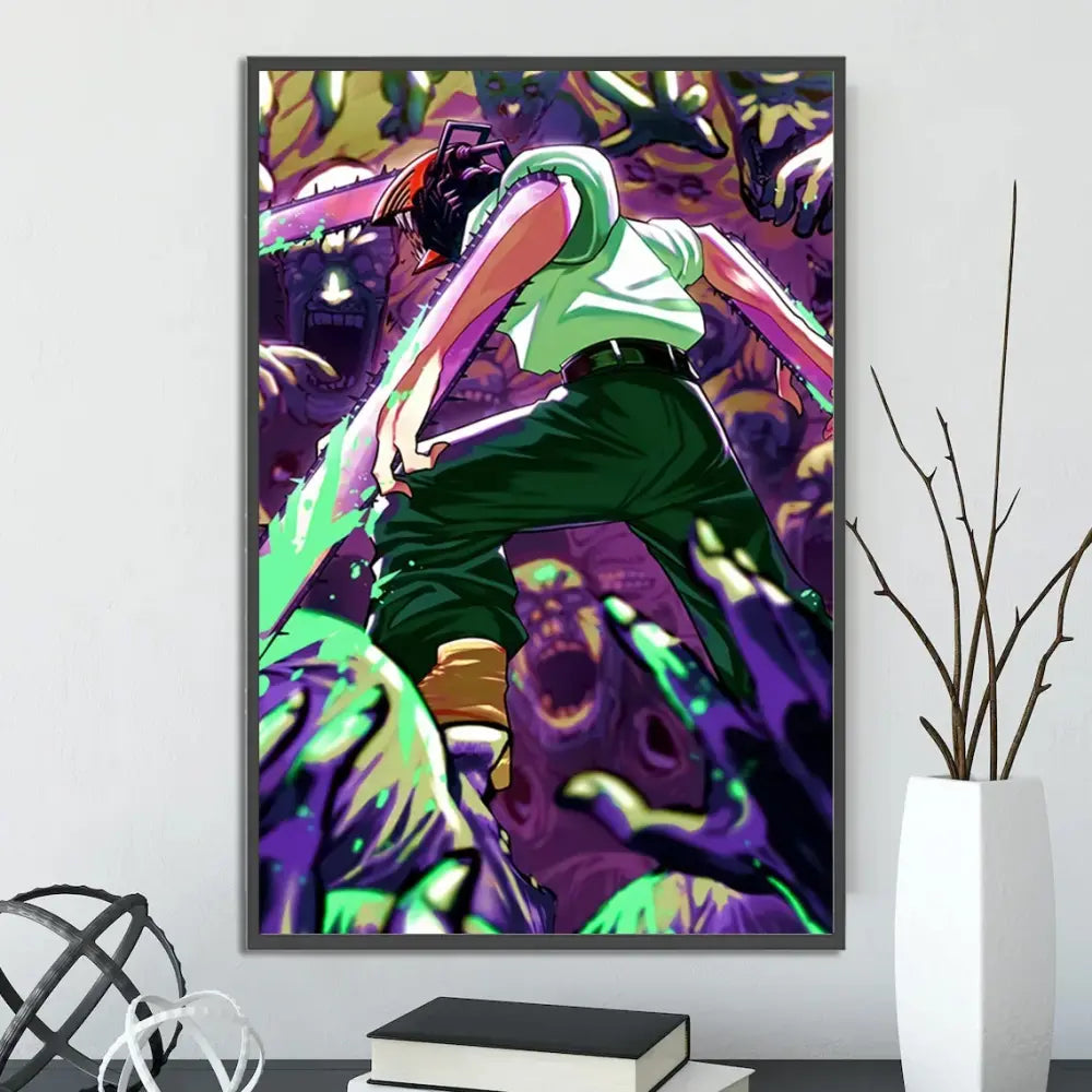 Toiles Chainsaw Man – Décoration Murale Autocollante