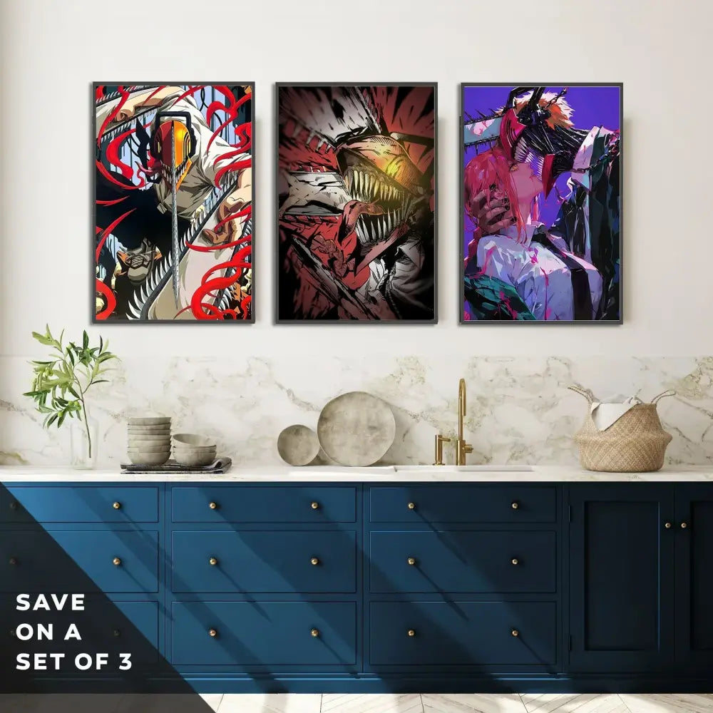 Toiles Chainsaw Man – Décoration Murale Autocollante