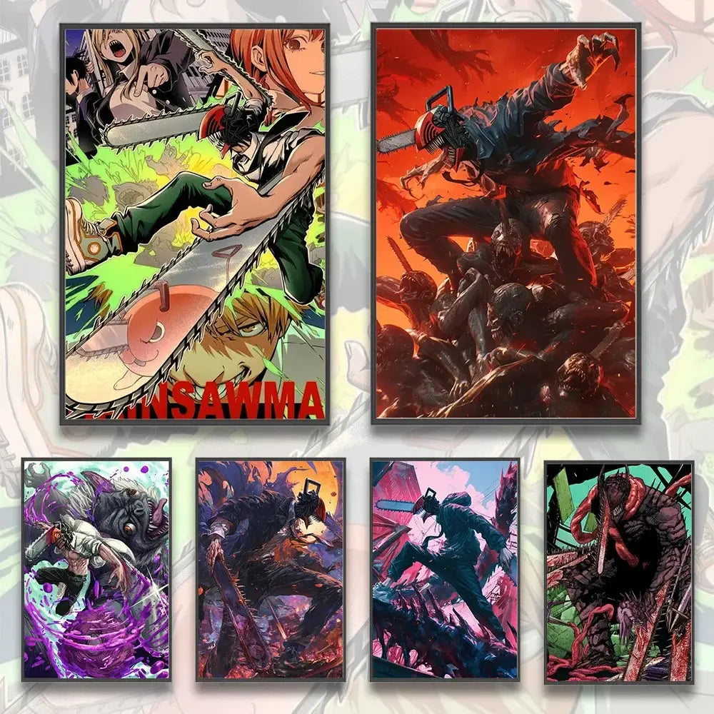Toiles Chainsaw Man – Décoration Murale Autocollante