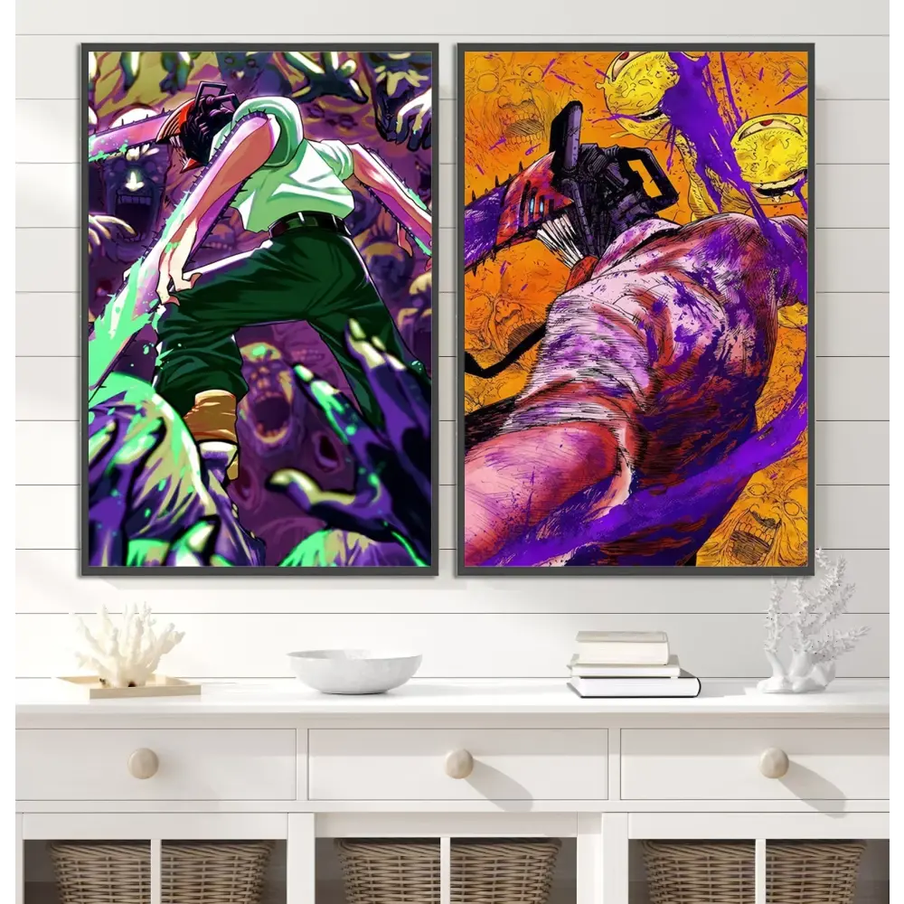 Toiles Chainsaw Man – Décoration Murale Autocollante
