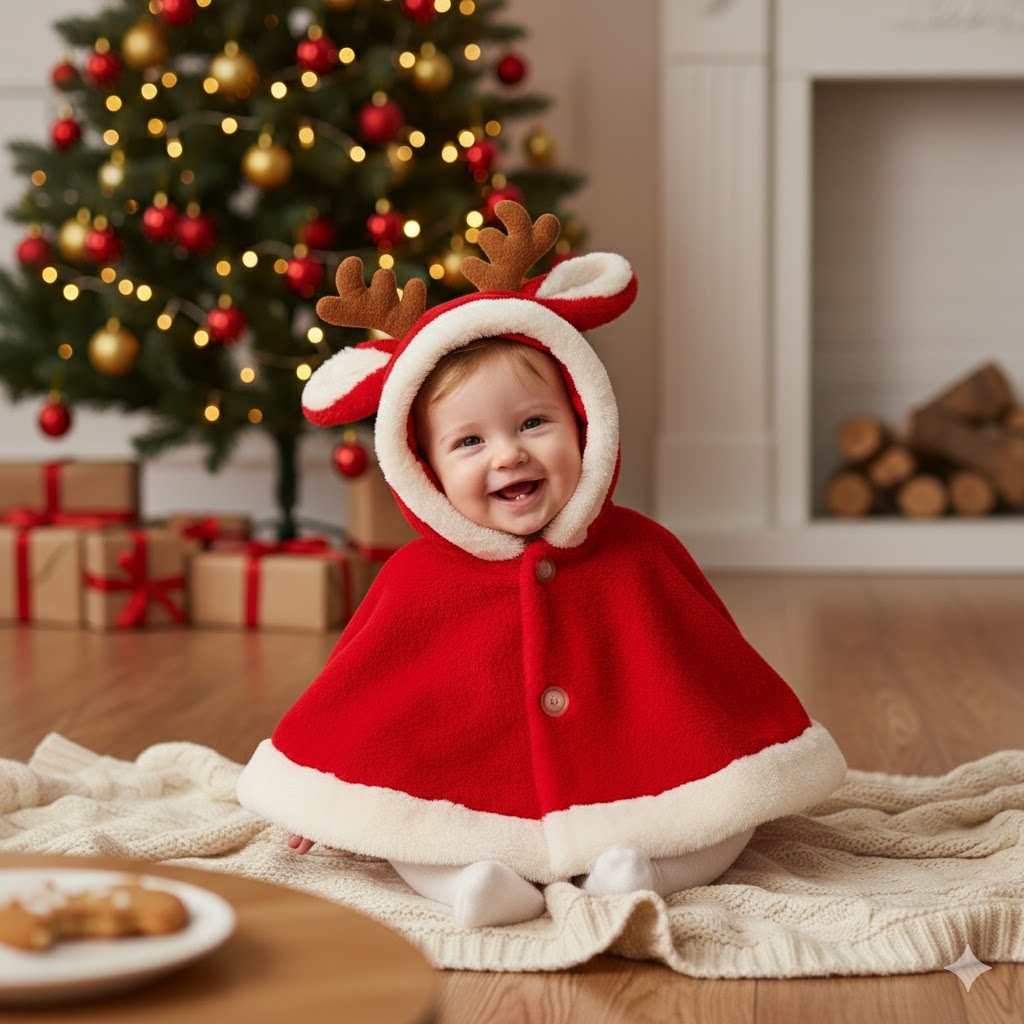 Manteau Bébé Cerf Polaire en Fausse Fourrure