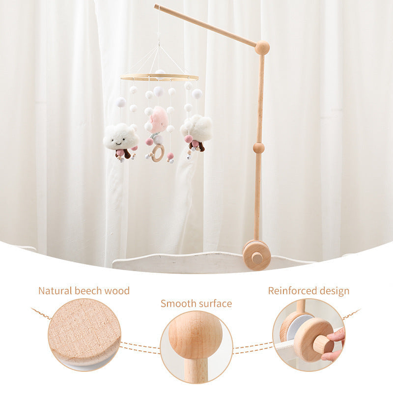 Bras de Mobile en Bois de Hêtre Premium & Support de Filet (Montage Universel pour Lit Bébé)