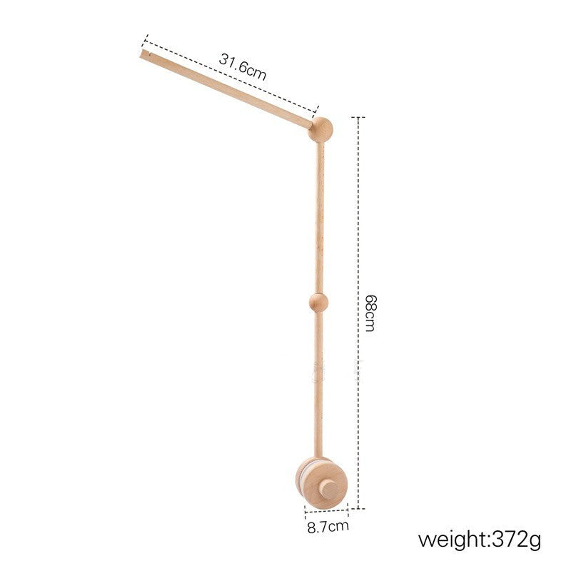 Bras de Mobile en Bois de Hêtre Premium & Support de Filet (Montage Universel pour Lit Bébé)