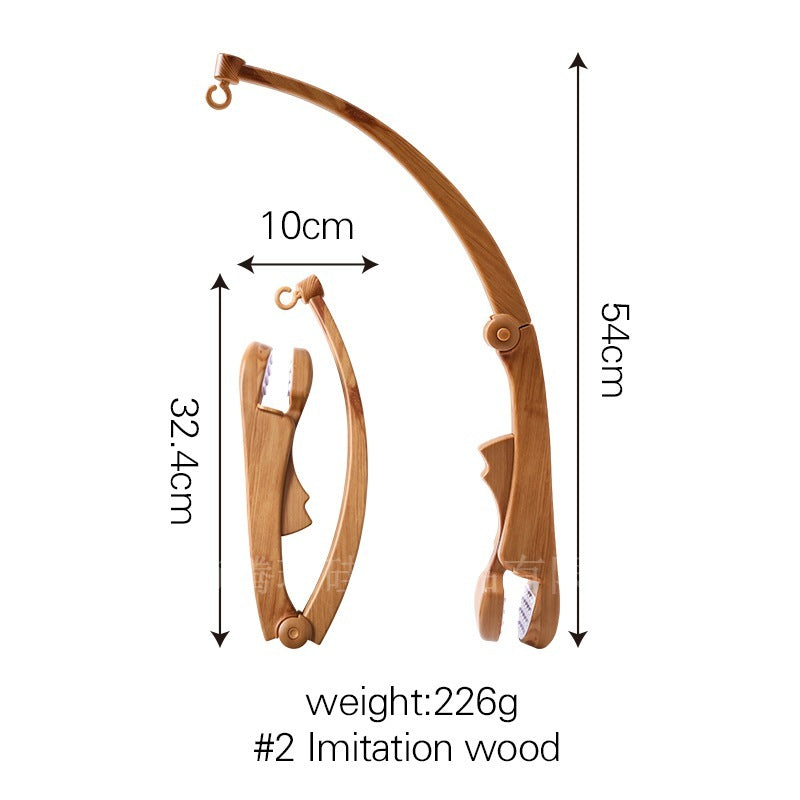 Bras de Mobile en Bois de Hêtre Premium & Support de Filet (Montage Universel pour Lit Bébé)