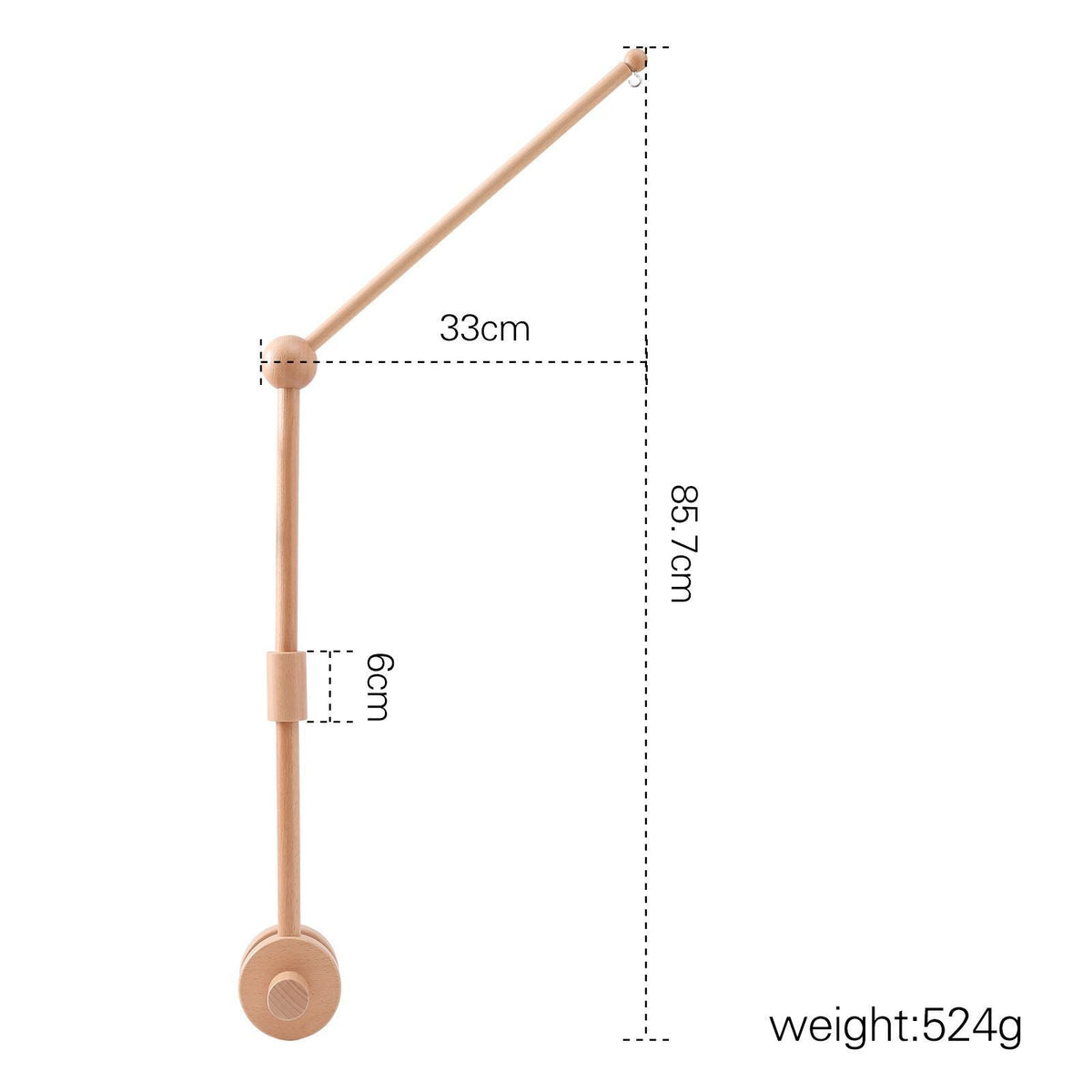 Bras de Mobile en Bois de Hêtre Premium & Support de Filet (Montage Universel pour Lit Bébé)